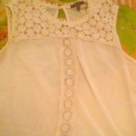 Cute embroidered back tie top