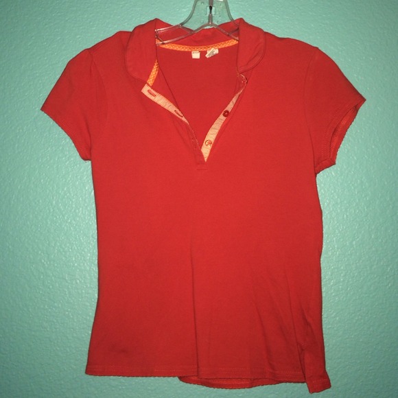 ⚡️sale⚡️Moth Anthropologie Blood Orange Polo M