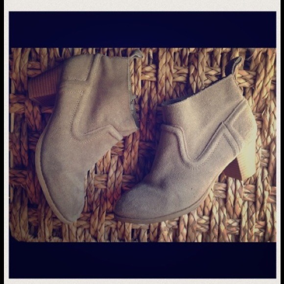 Taupe Suede Ankle Booties
