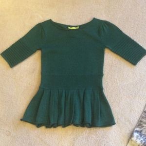 Forest green Catherine Malandrino peplum top