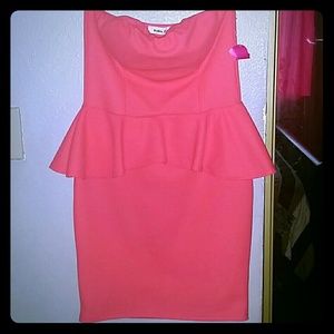Strapless peplum dress