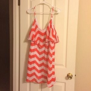 NWOT Orange Chevron Dress