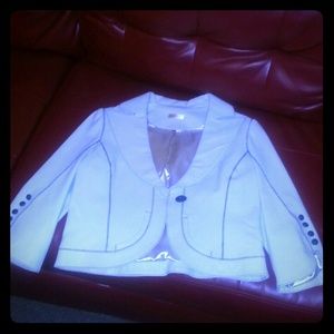 Vintage Wilson cream leather blazer