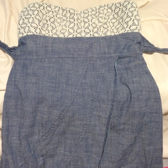 Denim/lace apron dress