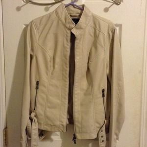 express leather motorcycle jacket cream large