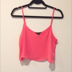 Coral crop top ❗️SELLING ON VINTED FOR LESS❗️