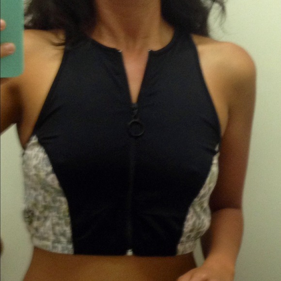 ROXY Zip bikini rash guard vest swimwear top NWT!