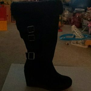 black mid calf boots. Canyon River Blues