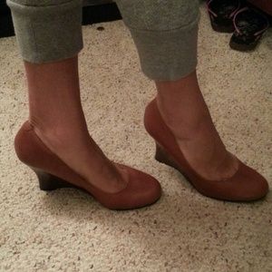 Cognac Leather Wedges