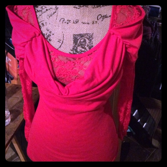 Red lace top