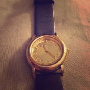 Marc Jacobs Gold Face Navy Band Watch
