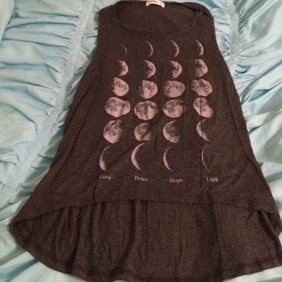 Dark grey moon phase top