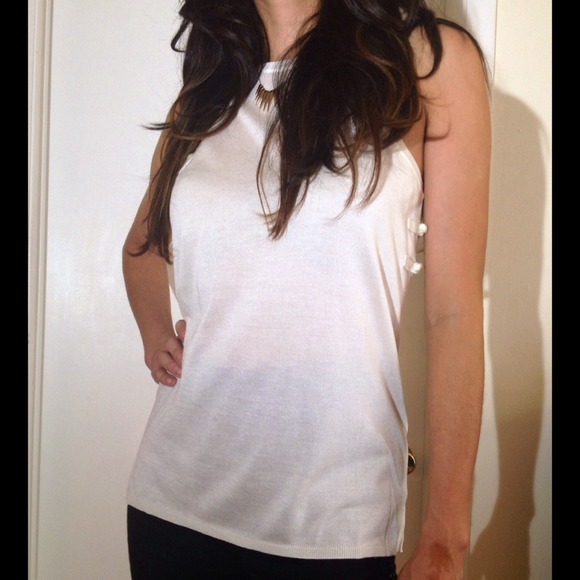 NEW PUCCI 100% Silk Knit Ivory Racerback Tank - Picture 4 of 4