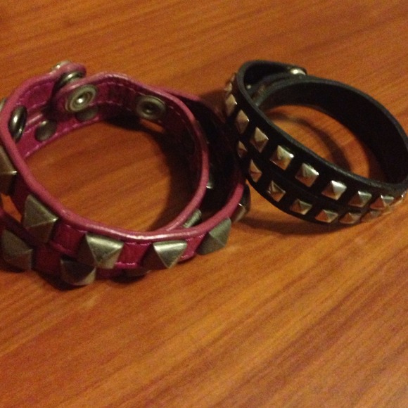 Two studded bracelets