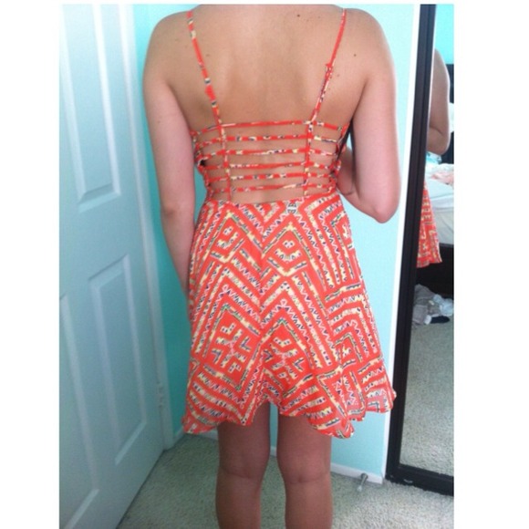 Dresses & Skirts - Orange open back dress