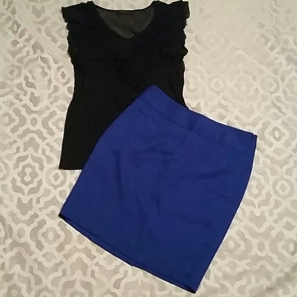 The Limited blue straight skirt