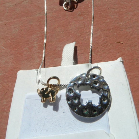 Sterling Silver Chain Necklace with Elephant Charm - Picture 3 of 3