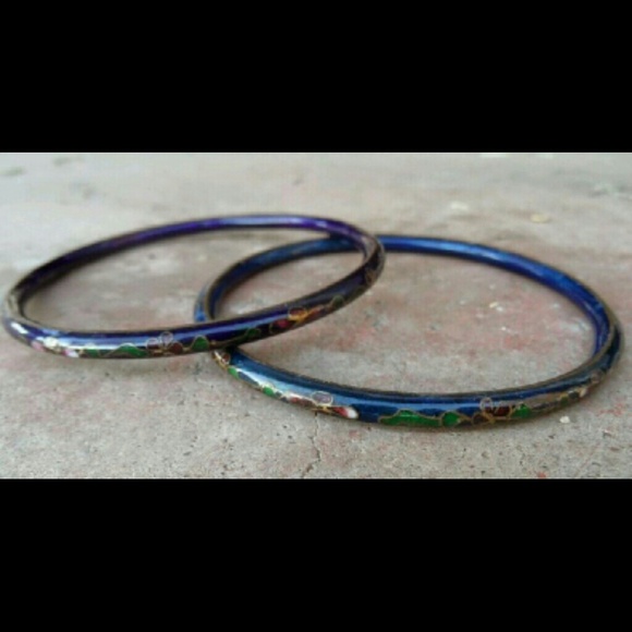 Full Surface Closionne Flower & Leaf Bangles - Picture 2 of 4