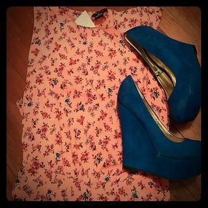 Floral romper with open back