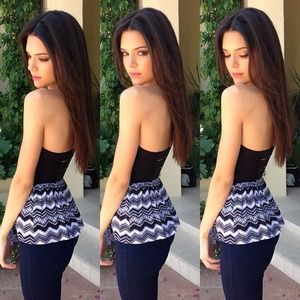 Strapless Peplum Top