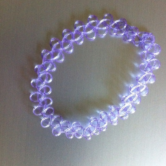 Glittery purple tattoo choker