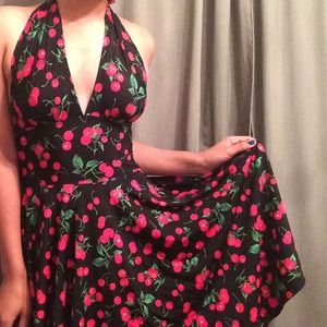 Cherry Print Rockabilly Swing Dress