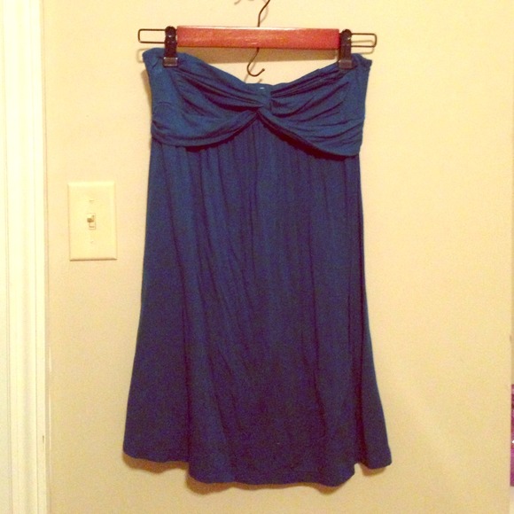 Blue Strapless shirt