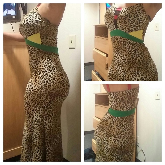 Beautiful handmade in Jamaica leopard Print dress