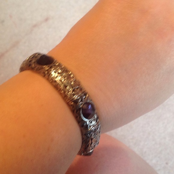 Silver and blue bracelet