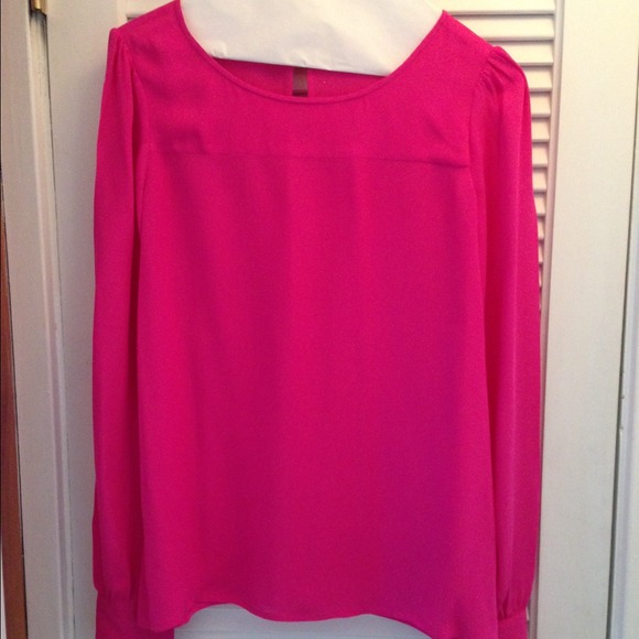 jcrew 100% silk magenta blouse