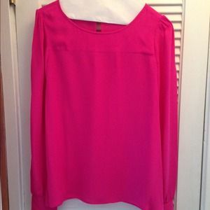 jcrew 100% silk magenta blouse