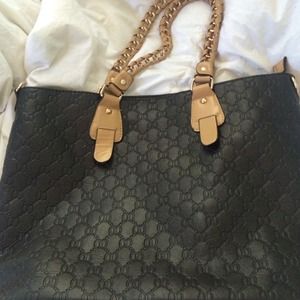 Black leather bag
