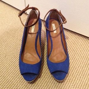 Zara Cobalt Blue Suede Wedges