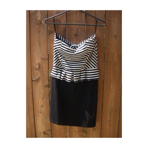 Sexy Black and White Pencil skirt dress