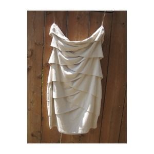 Warm, Nude/beige Layered body Con Dress