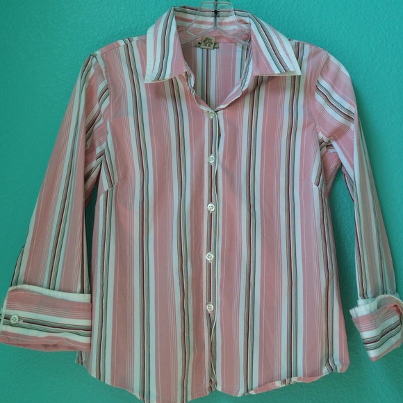 Elevenses Anthropologie French Cuff Dress Shirt 8