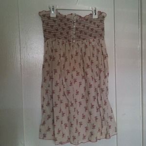 Strapless floral dress