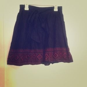 Black and orange tribal print skirt