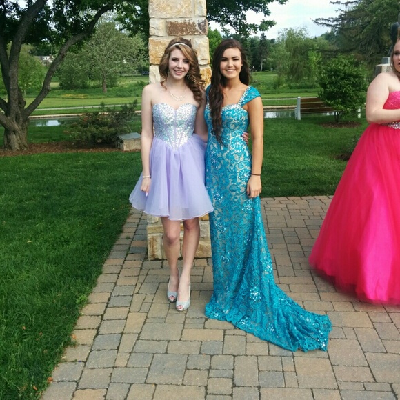 Blue Jeweled Prom/ Pagent Dress