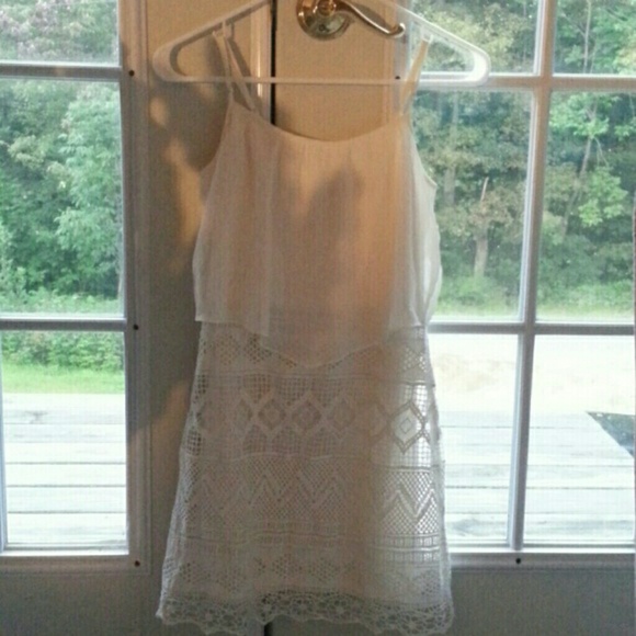 American Eagle Off White Crochet Dress