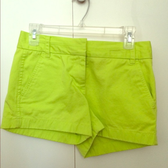 J.crew lime green 3" chino shorts size 0 xs