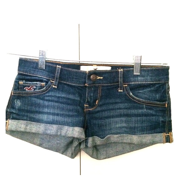 Hollister jean shorts size 1 xs s cuffed denim