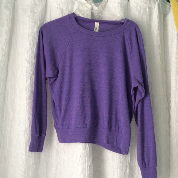 American apparel heathered purple knit shirt small
