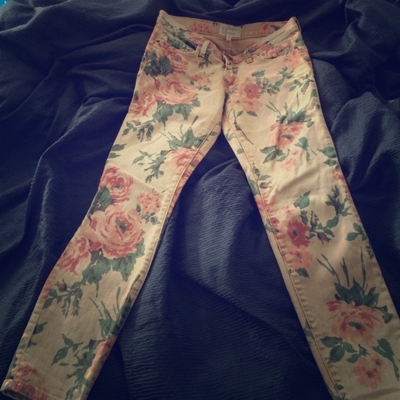 Current/Elliott size 26/0 floral denim jeans