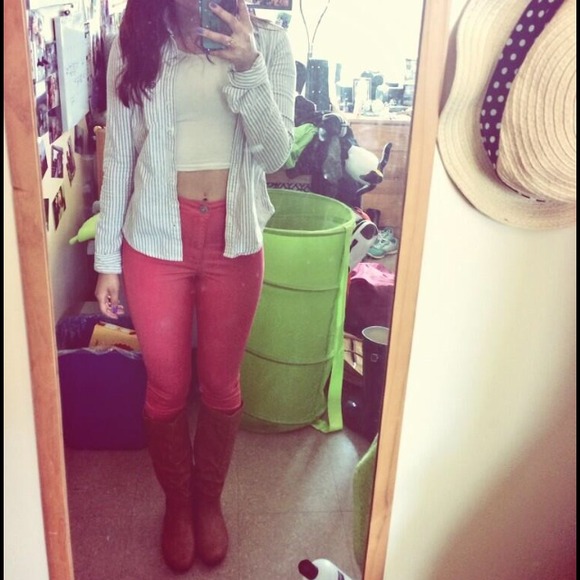 Bullhead high waisted pink jeans - Picture 1 of 3