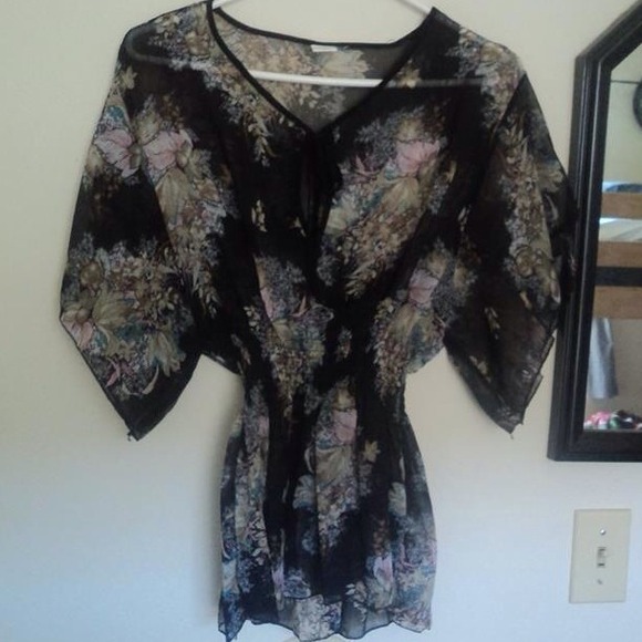 Black Floral Blouse