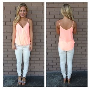 Neon Coral all wrapped up tank