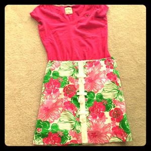Lilly Pulitzer Beautiful Pink/Green Flowered Skirt