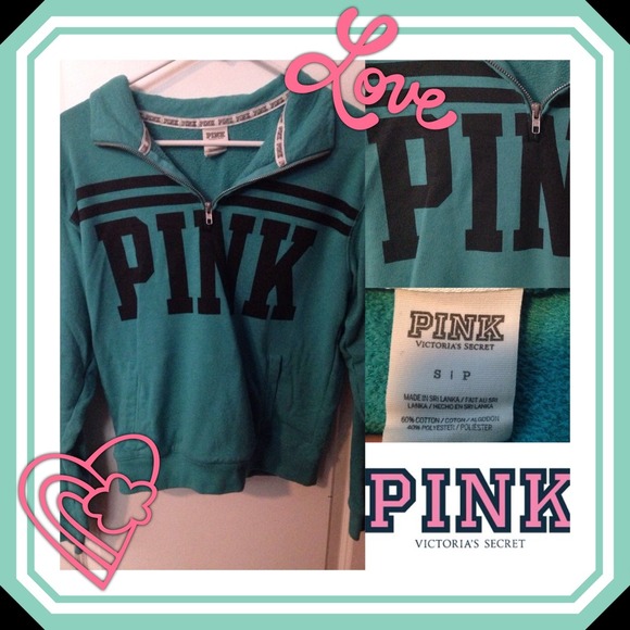 Victoria's Secret Teal 3/4 Zip Sweatshirt