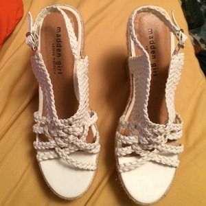 Madden Girl white wedges. I only wore them once.